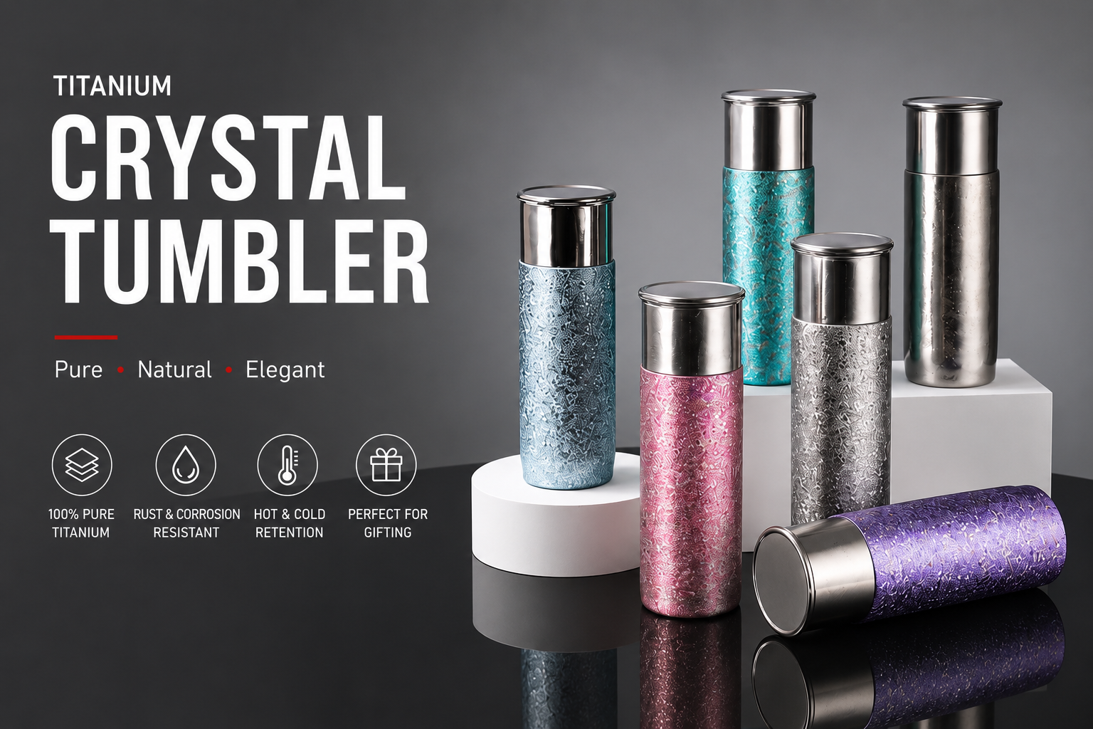 PURE Ti™ Pure Titanium Crystal Tumbler – Luxury Vacuum